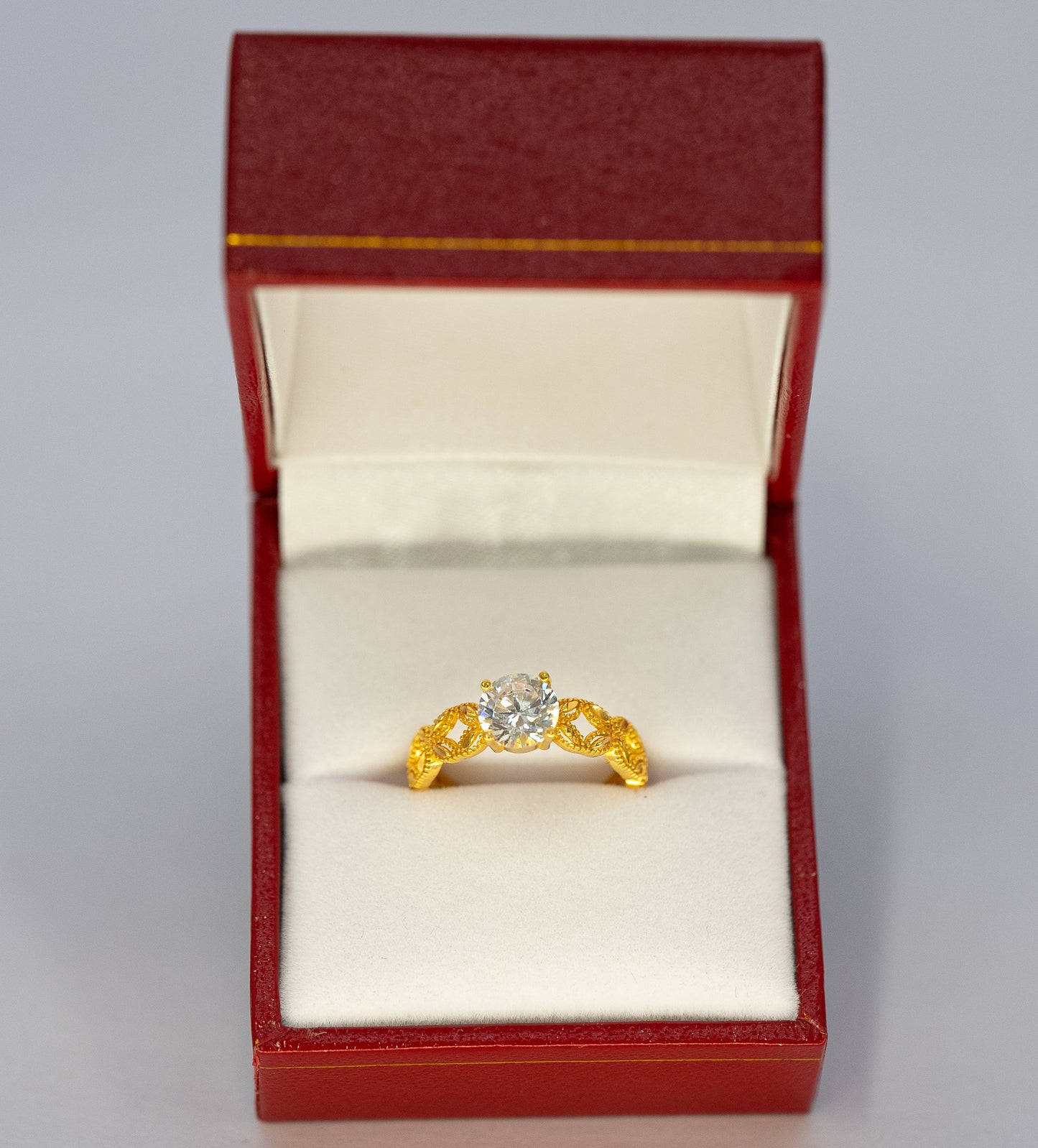 22ct Gold Ring with Solitaire CZ Stone