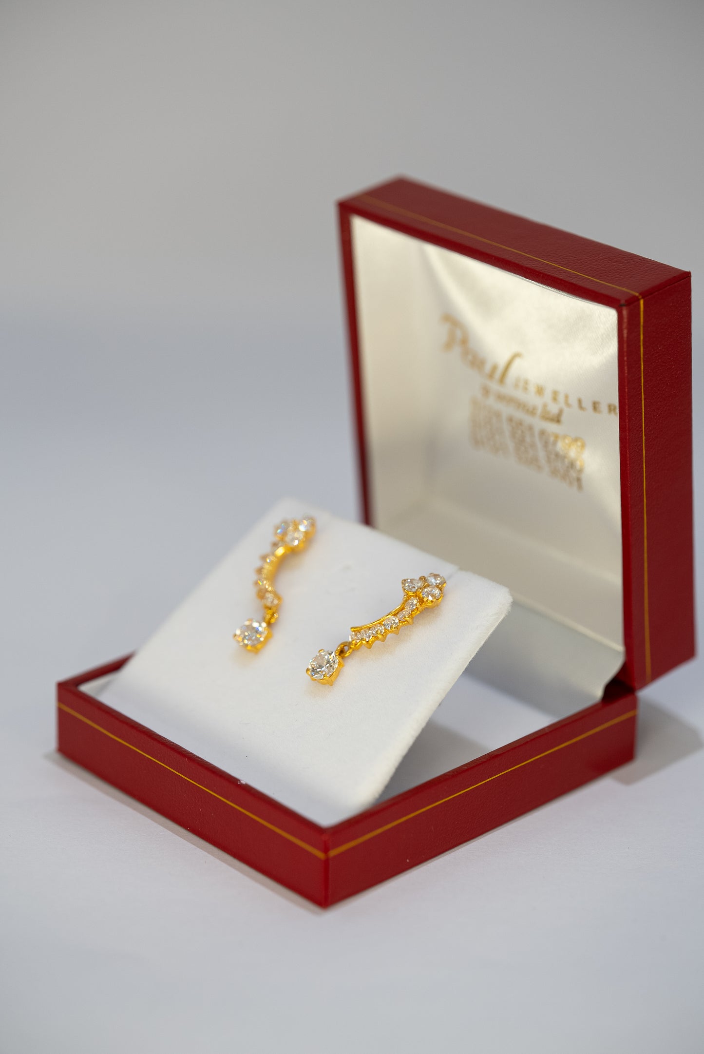 22ct Gold CZ Drop Earrings