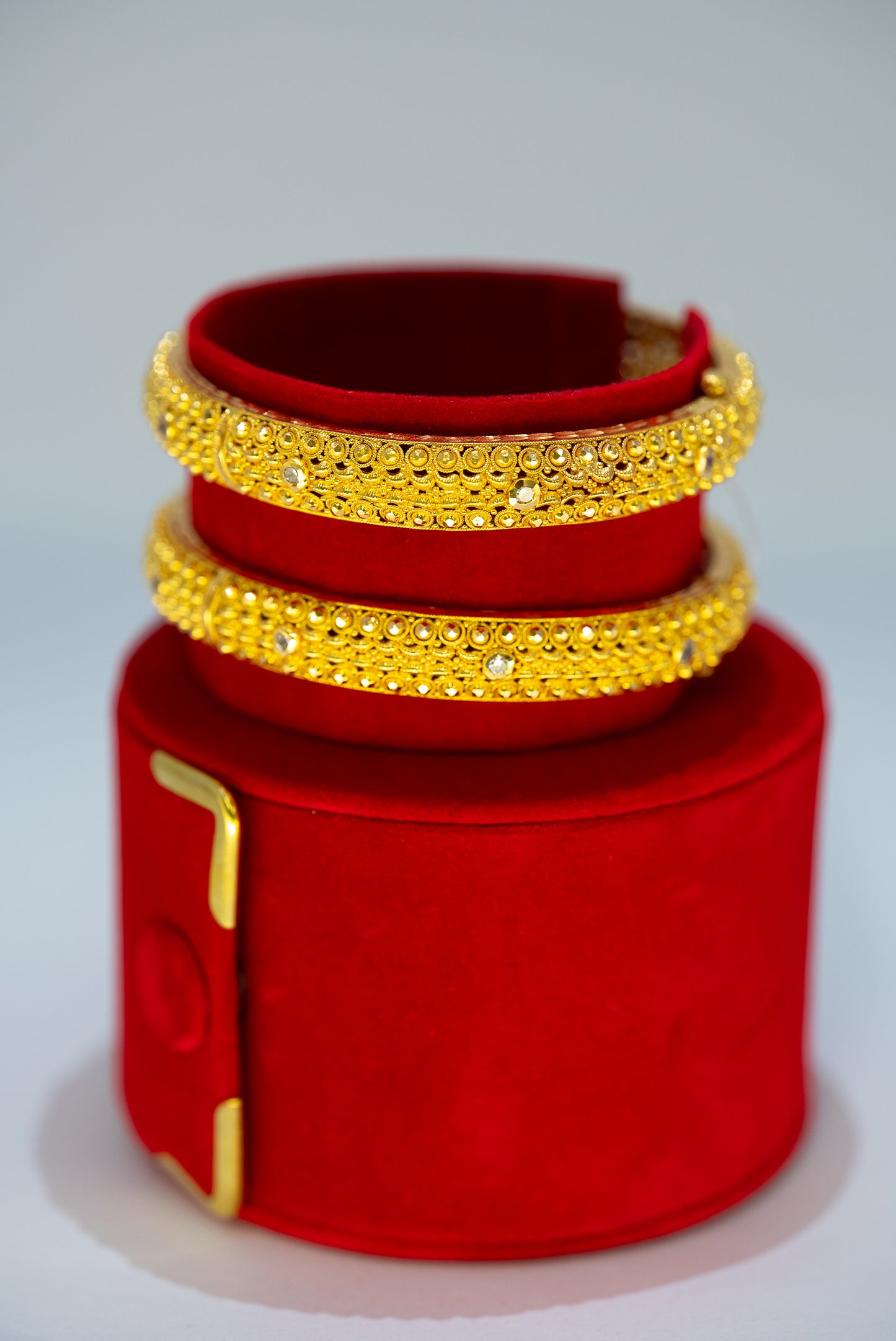 22ct Gold Ornate Kara Pair – Traditional Beaded Detailing