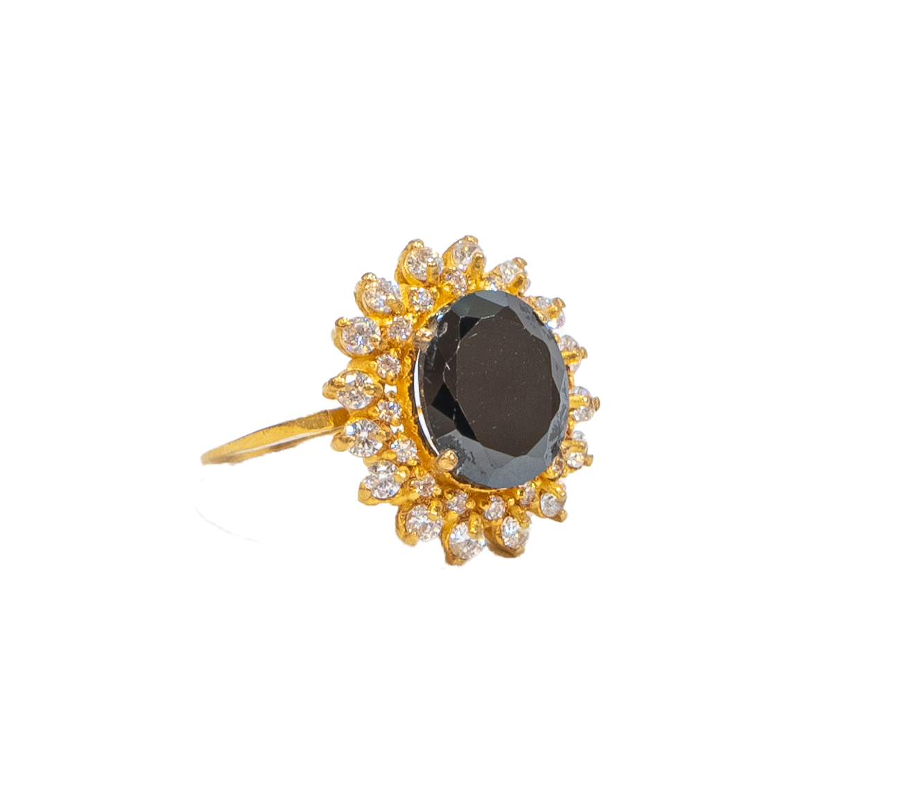 Ladies Dress Ring with Dark Stone