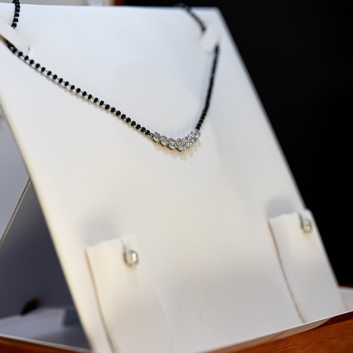 18ct White Gold Diamond Mangal Sutra