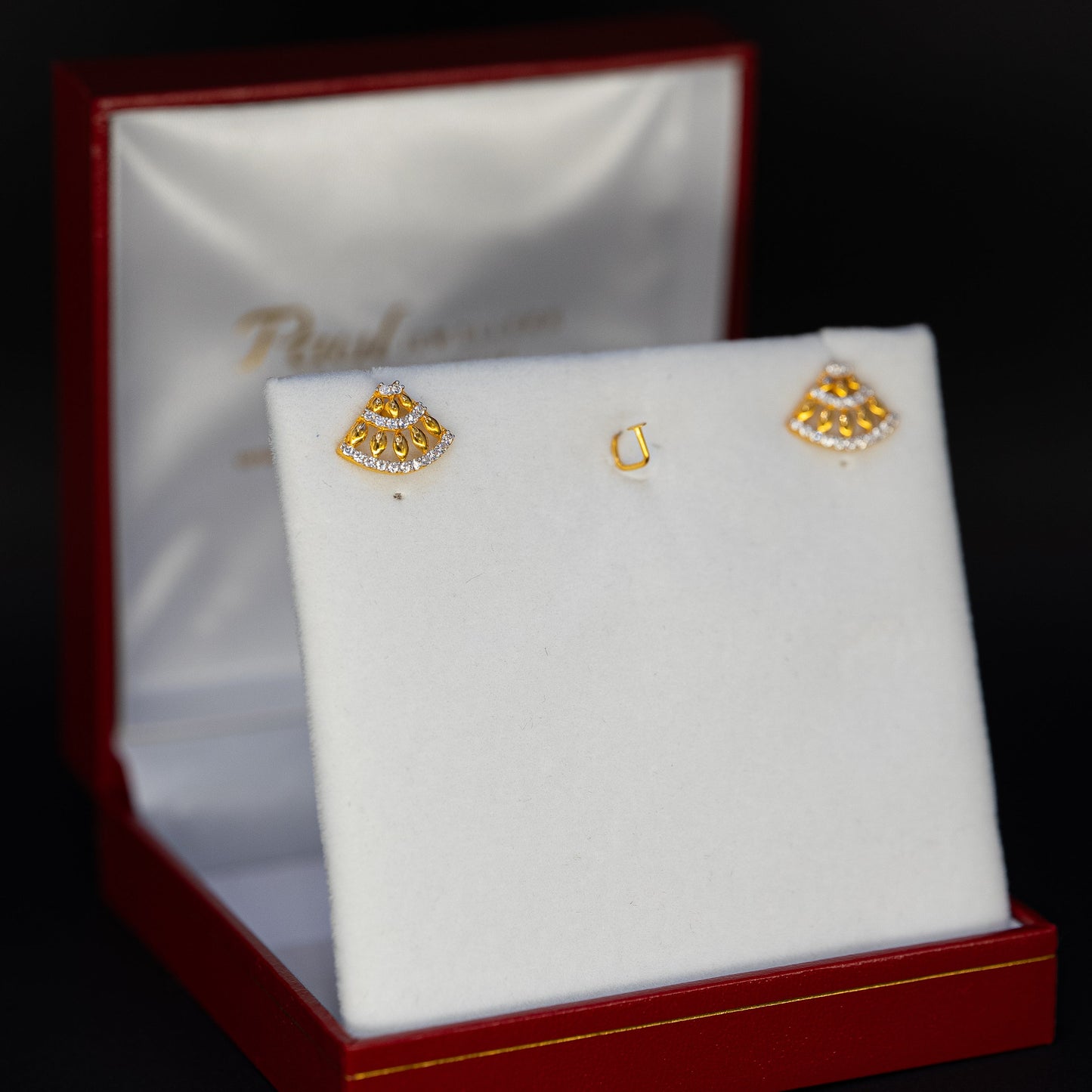 Delicate 22ct Gold Fan Stud Earrings