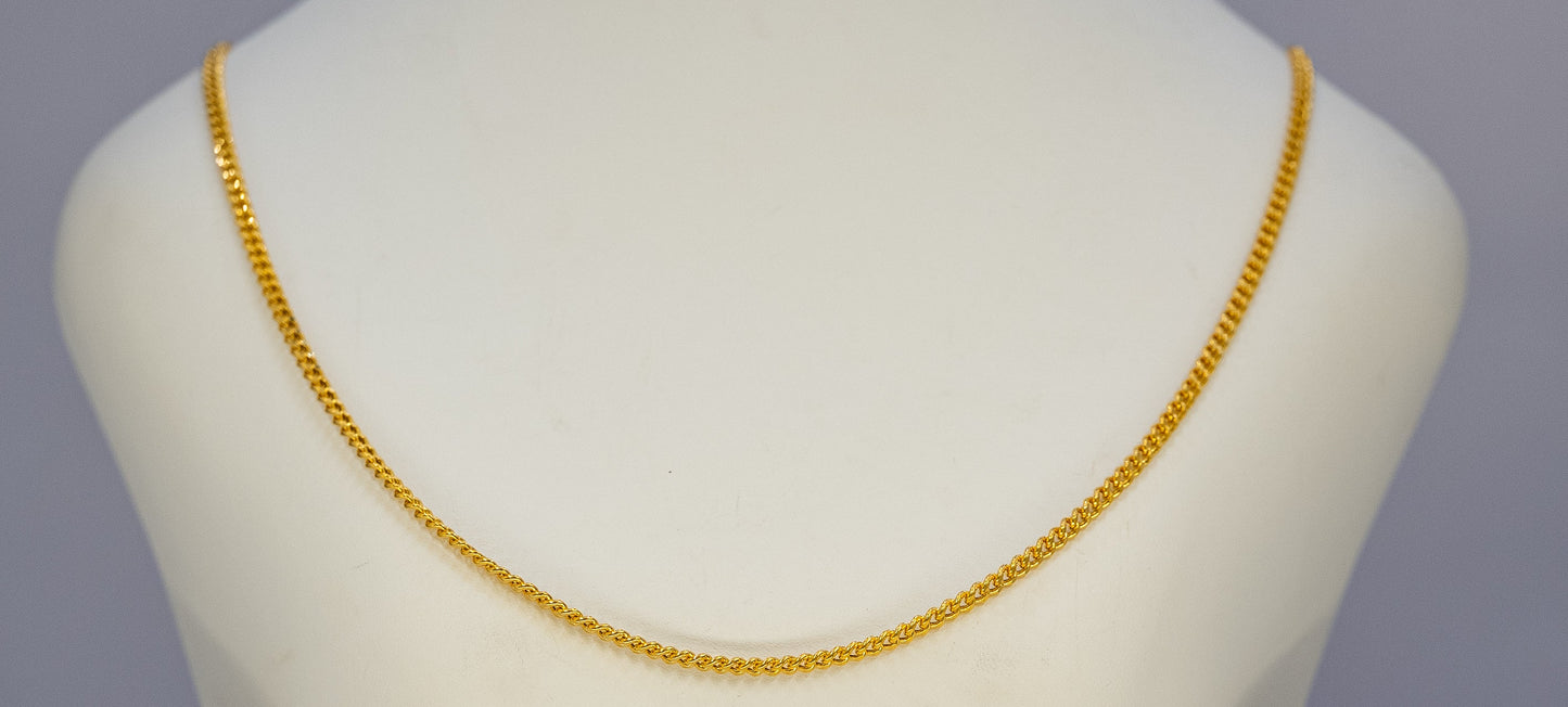 22ct Long Gold Flat Link Chain