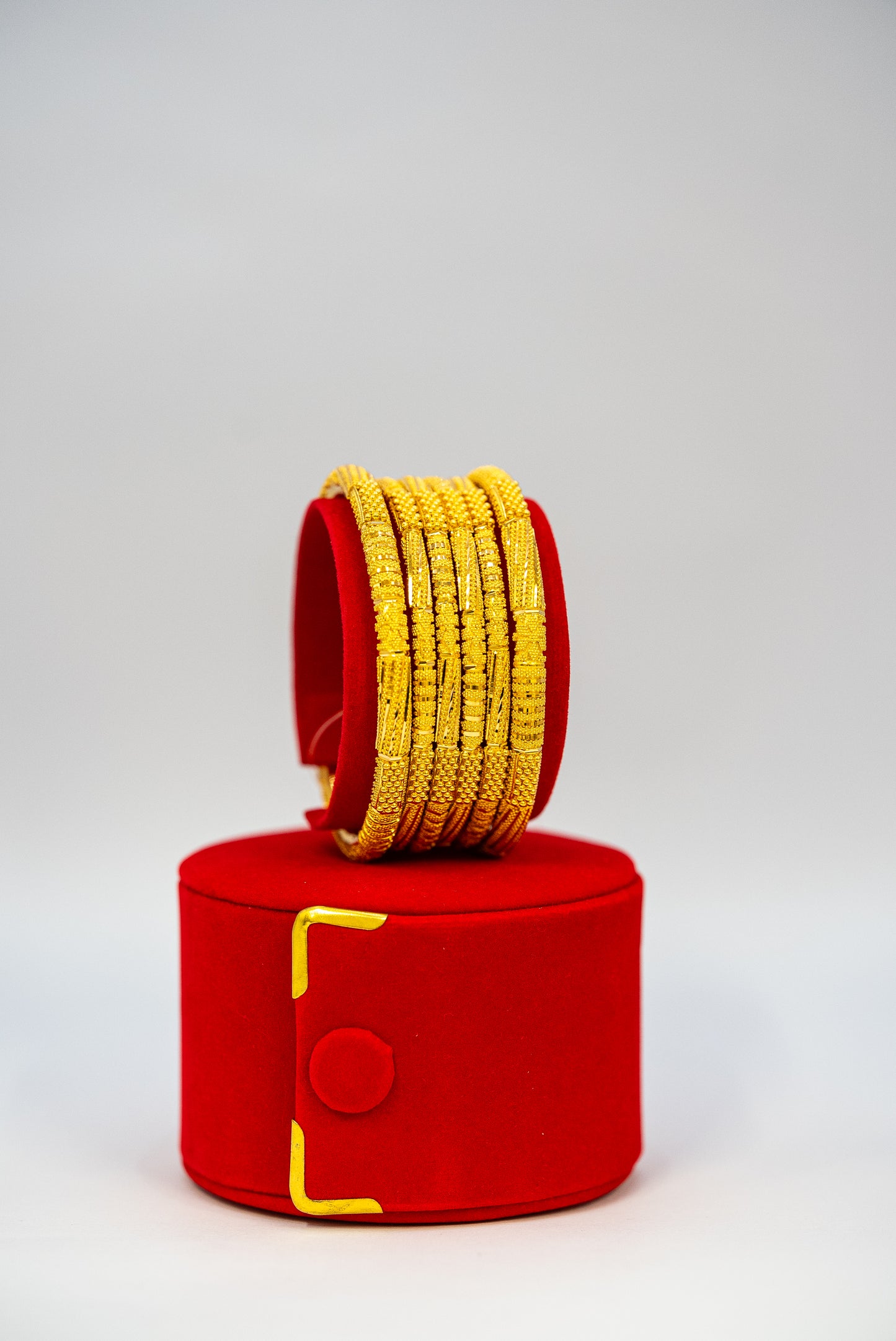 Six Gold Bangle Set