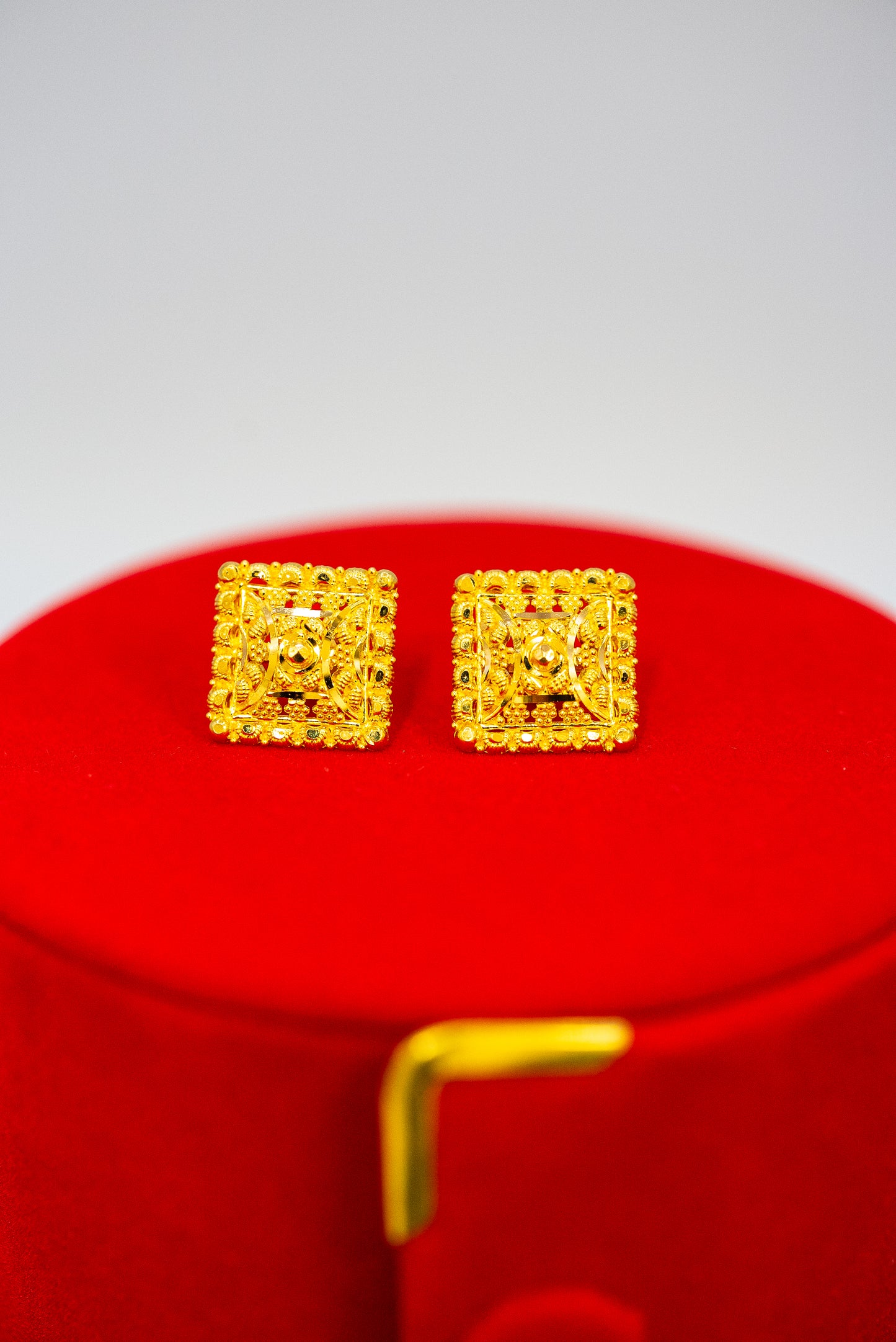 Square Gold Filigree Studs