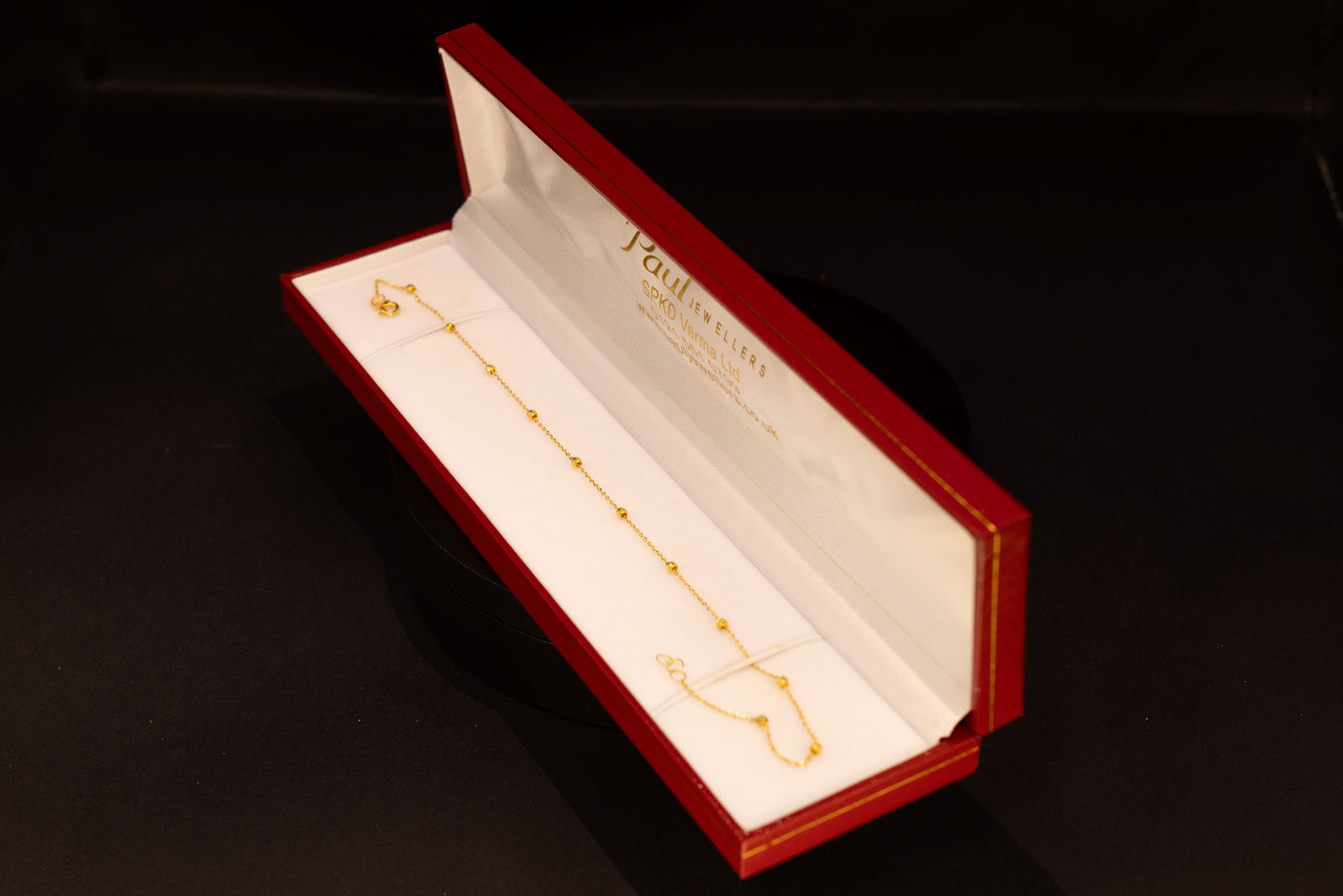 22ct Gold Beaded Anklet - 10 inches