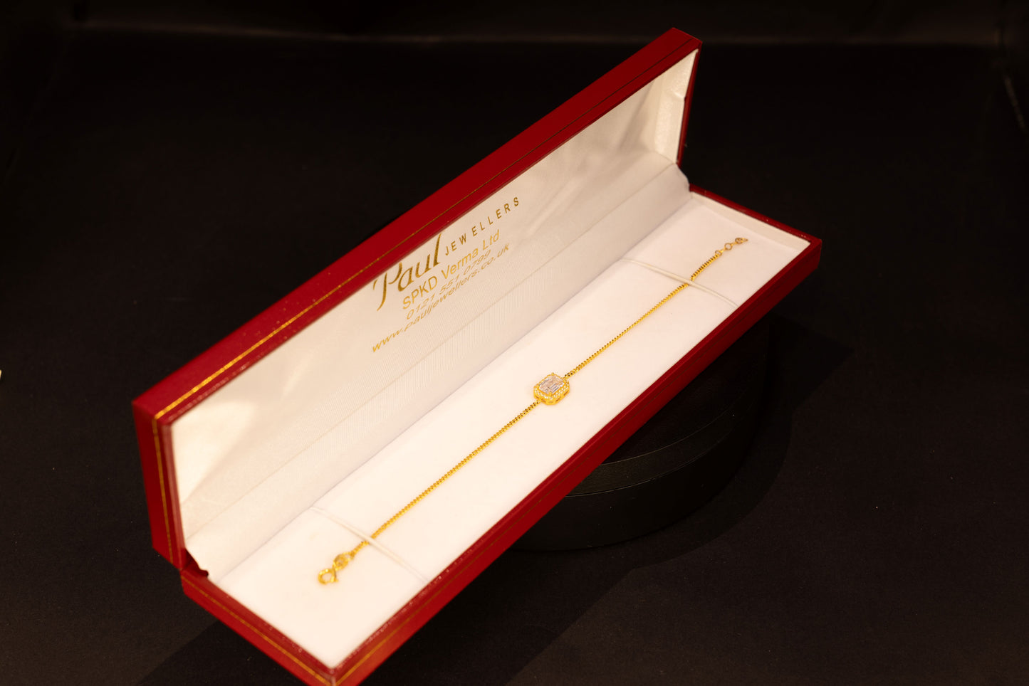 22ct Gold Emerald Cut CZ Bracelet