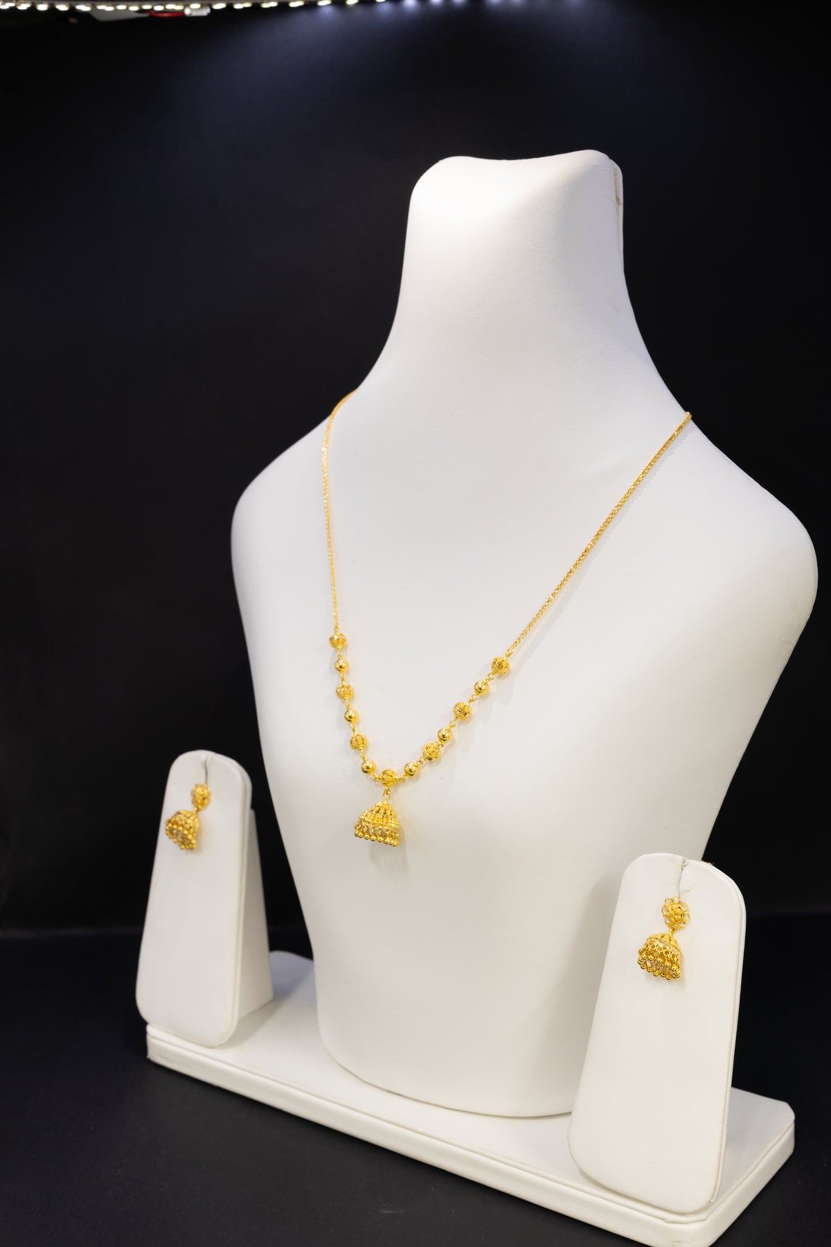 22ct Gold Jhumki Necklace & Earring Set