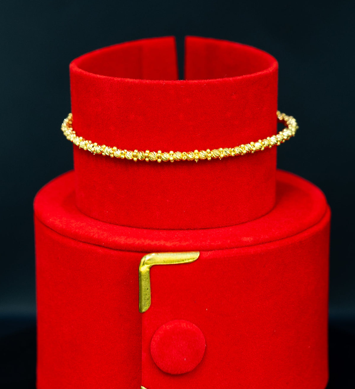 22ct Gold Twisted Bead Bangle