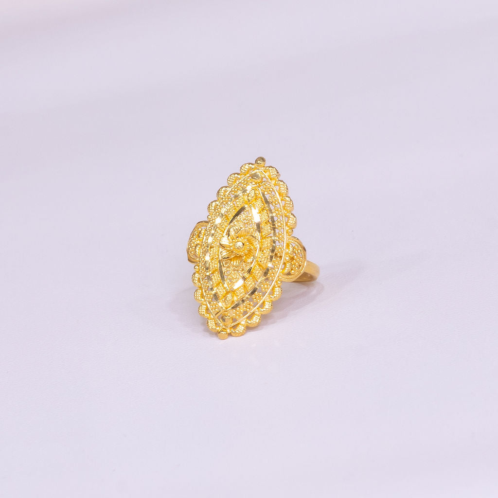 Ladies Polished Long Gold Ring