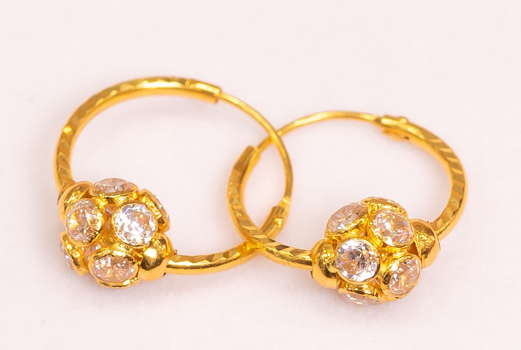 Diamond-Cut Gold Hoops