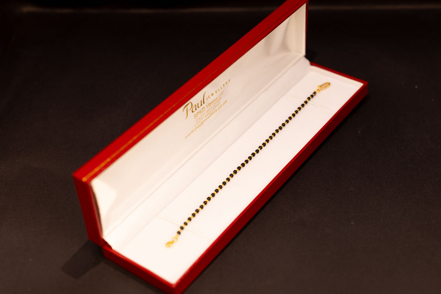 22ct Gold Black Beaded Nazariya Baby Bracelet