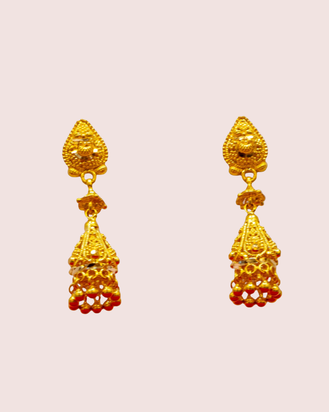 Decorative Gold Small Jhumki Earrings