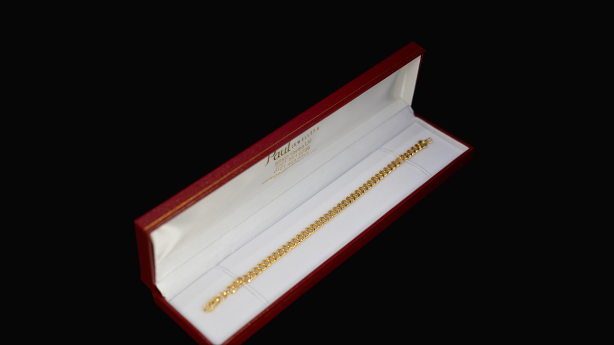22ct Gold Slim Cuban Link Bracelet
