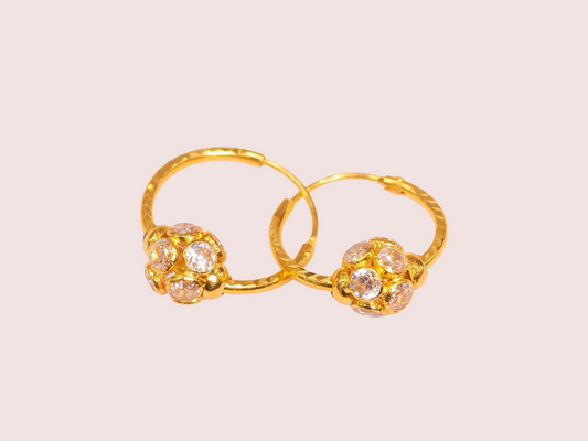 Diamond-Cut Gold Hoops