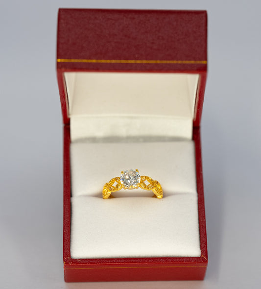 22ct Gold Ring with Solitaire CZ Stone