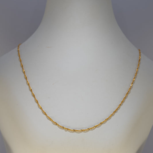 22ct Gold Twisted Rope Chain Necklace