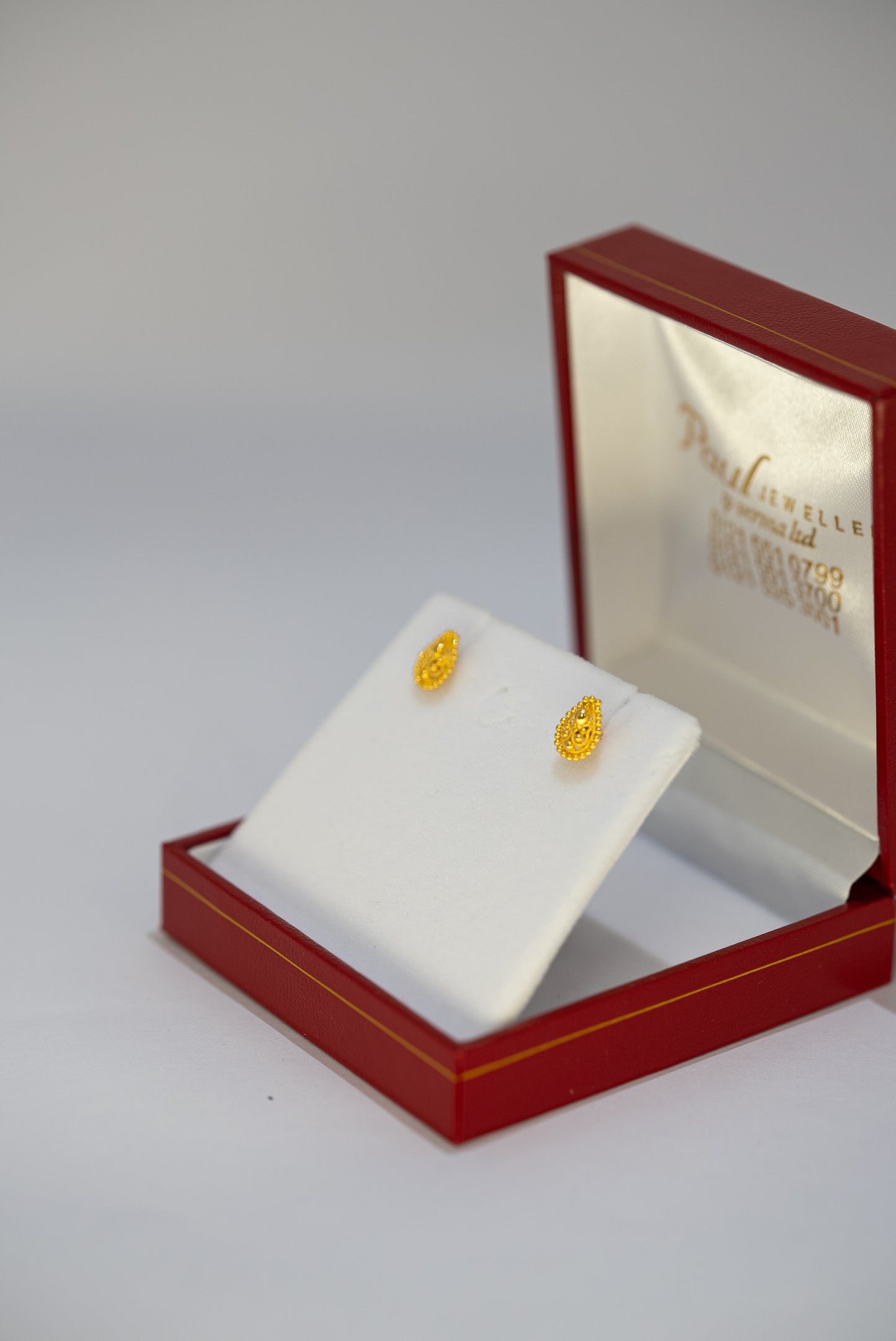 22ct Gold Paisley Stud Earrings