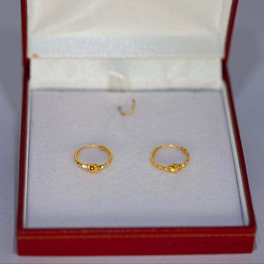 22ct Gold Delicate Small Hoop Earrings