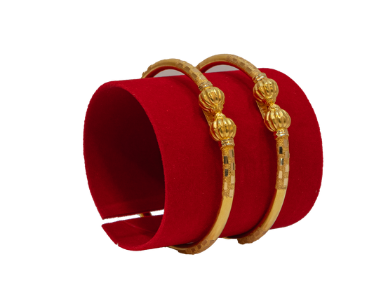 Ladies twin gold bangles