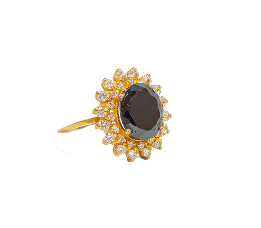 Ladies Dress Ring with Dark Stone