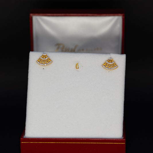 Gold Fan Studs