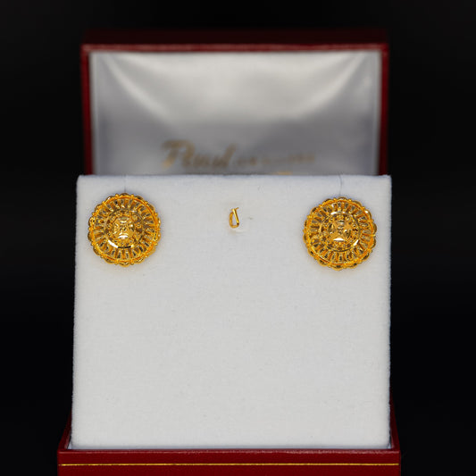 22ct Gold Traditional Floral Stud Earrings