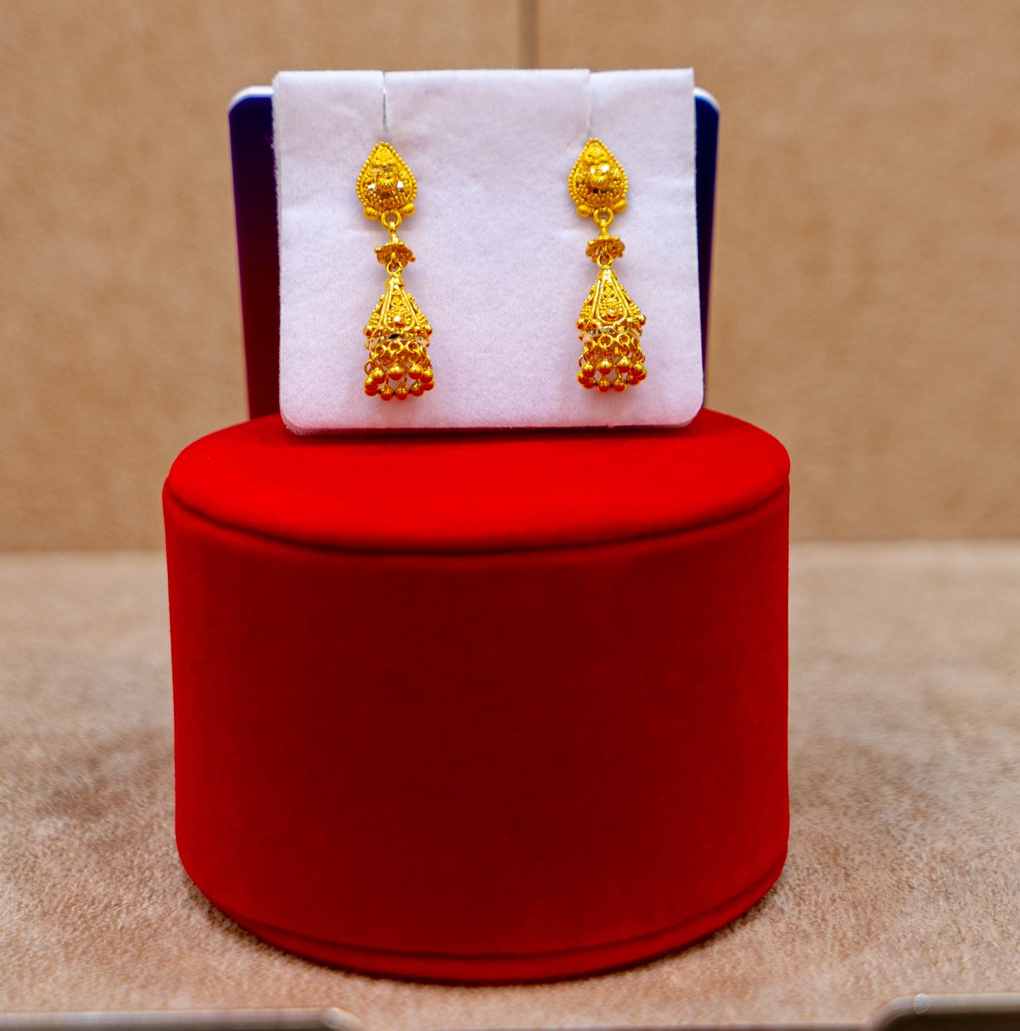 Decorative Gold Small Jhumki Earrings