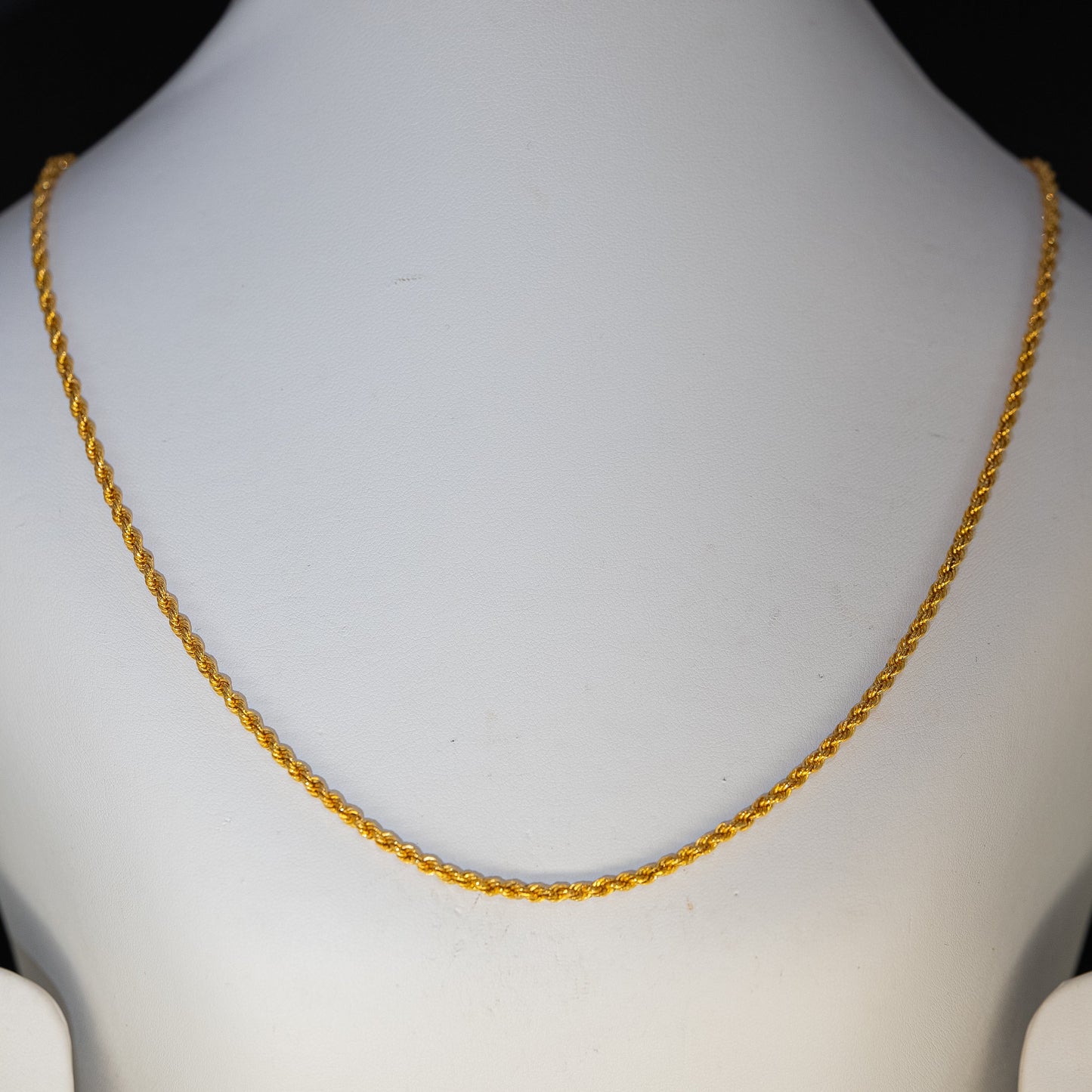 22ct Gold Fine Twisted Rope Chain