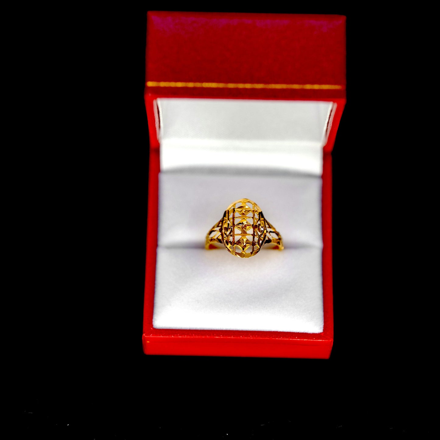 Gold Openwork Filigree Dome Ring