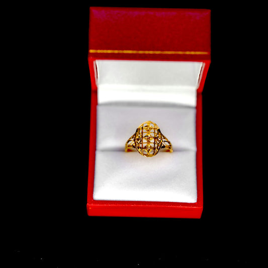 Gold Openwork Filigree Dome Ring