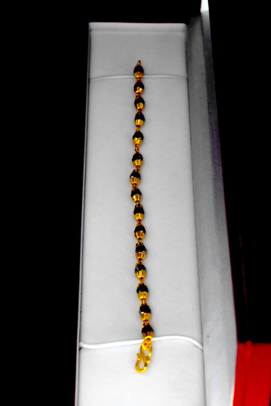 22ct Gold Bracelet with Smoky Grey Beads