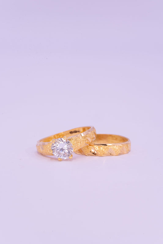 Wedding and engagement ring set