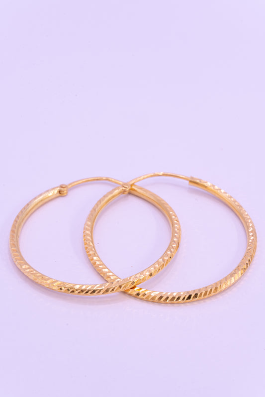 Diamond-Cut Large Hoop Earrings