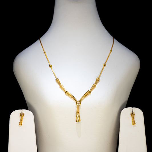 22ct Gold Modern Drop Wedding Set