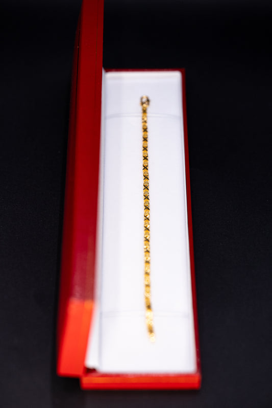 22ct Gold Textured Link Bracelet