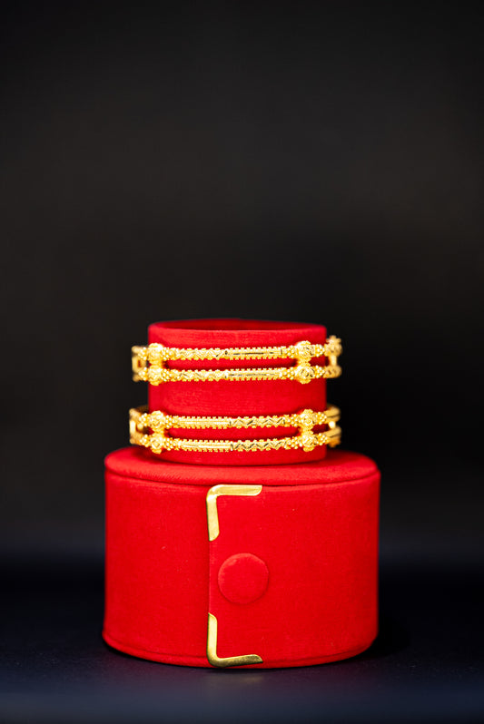 22ct Gold Adjustable Bridal Karas – 2.4" (Pair)