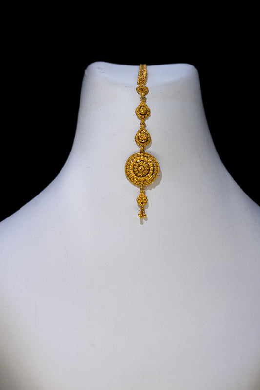 22ct Gold Traditional Tikka – Circular Drop Design