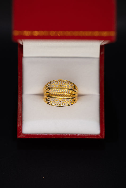 22ct Gold Openwork Statement Ring – Size N