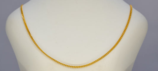 22ct Long Gold Flat Link Chain