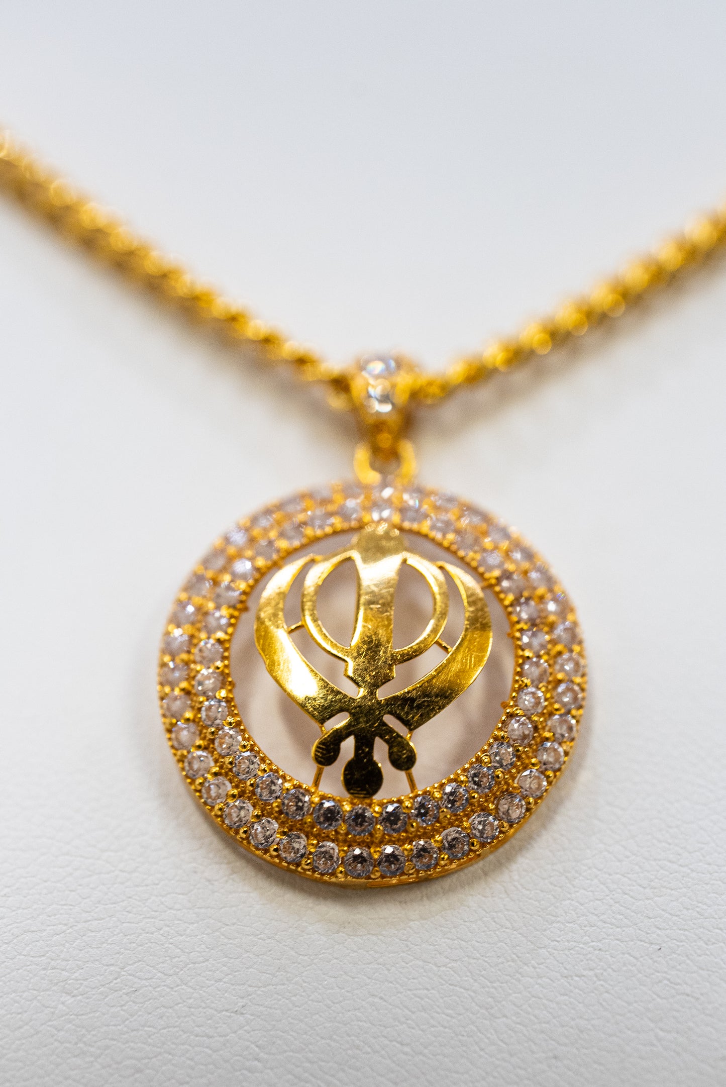 Khanda Pendant with CZ stones