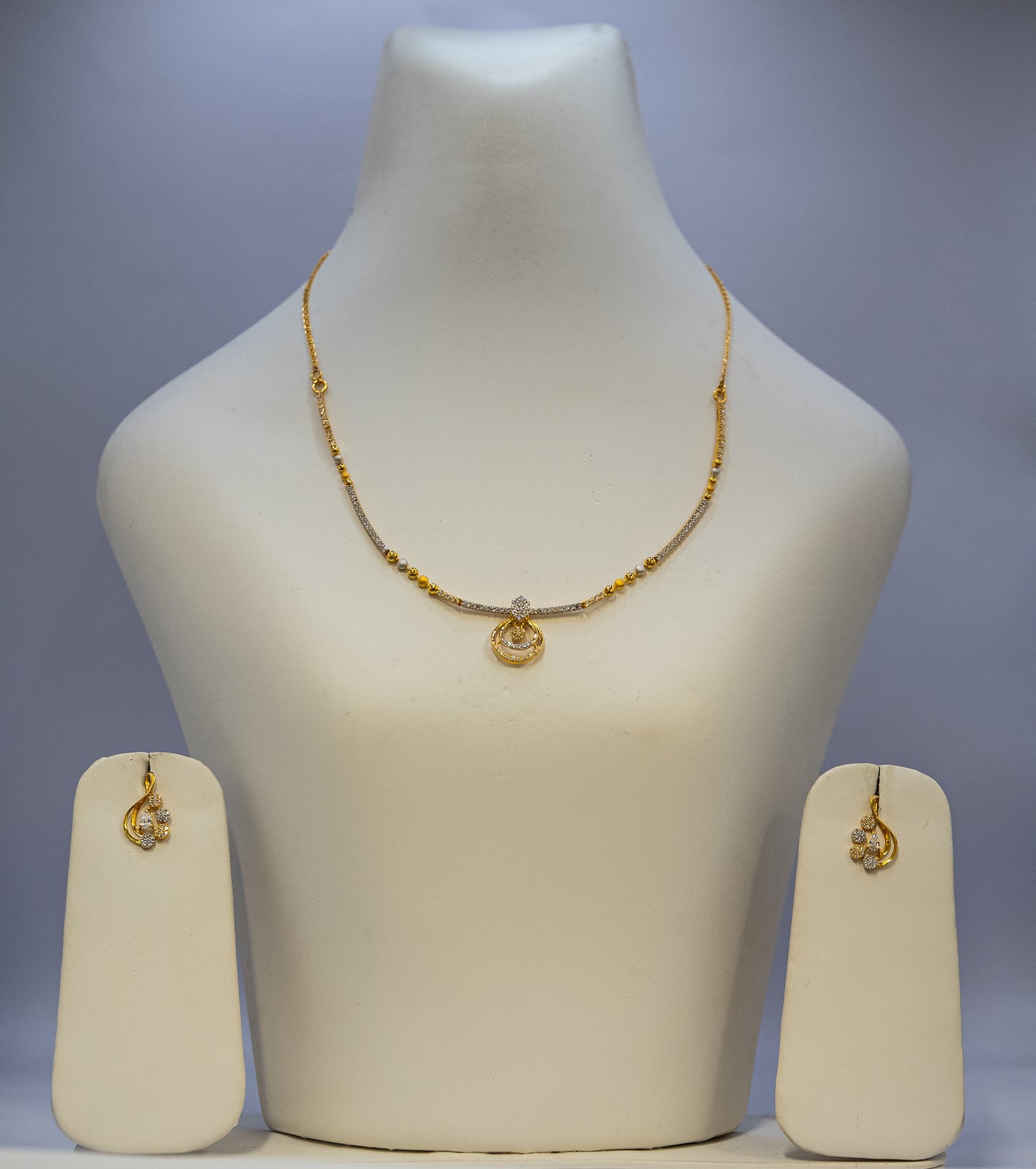 Engagement set with CZ round pendant