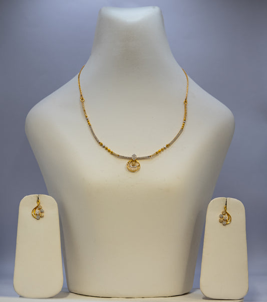 Engagement set with CZ round pendant