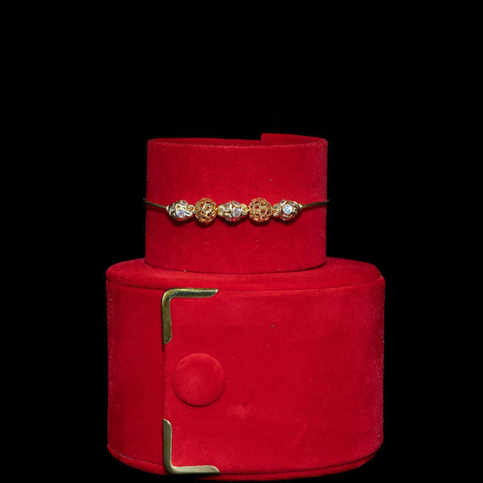 22ct Gold CZ Beaded Bracelet