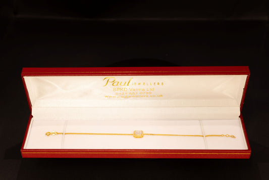 22ct Gold Emerald Cut CZ Bracelet