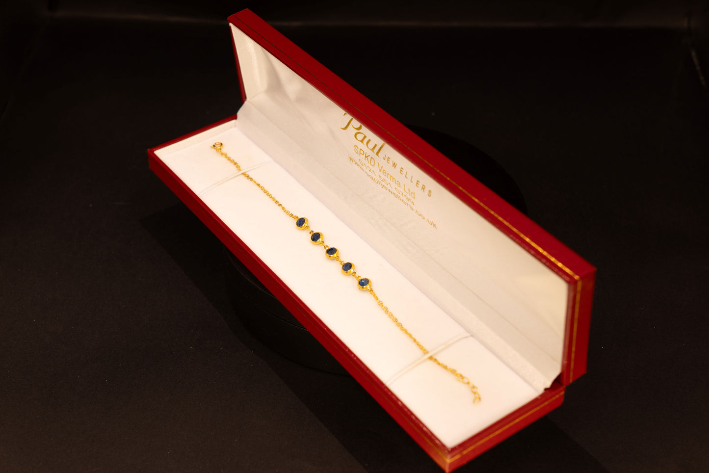 22ct Gold Dark Blue CZ Stone Bracelet