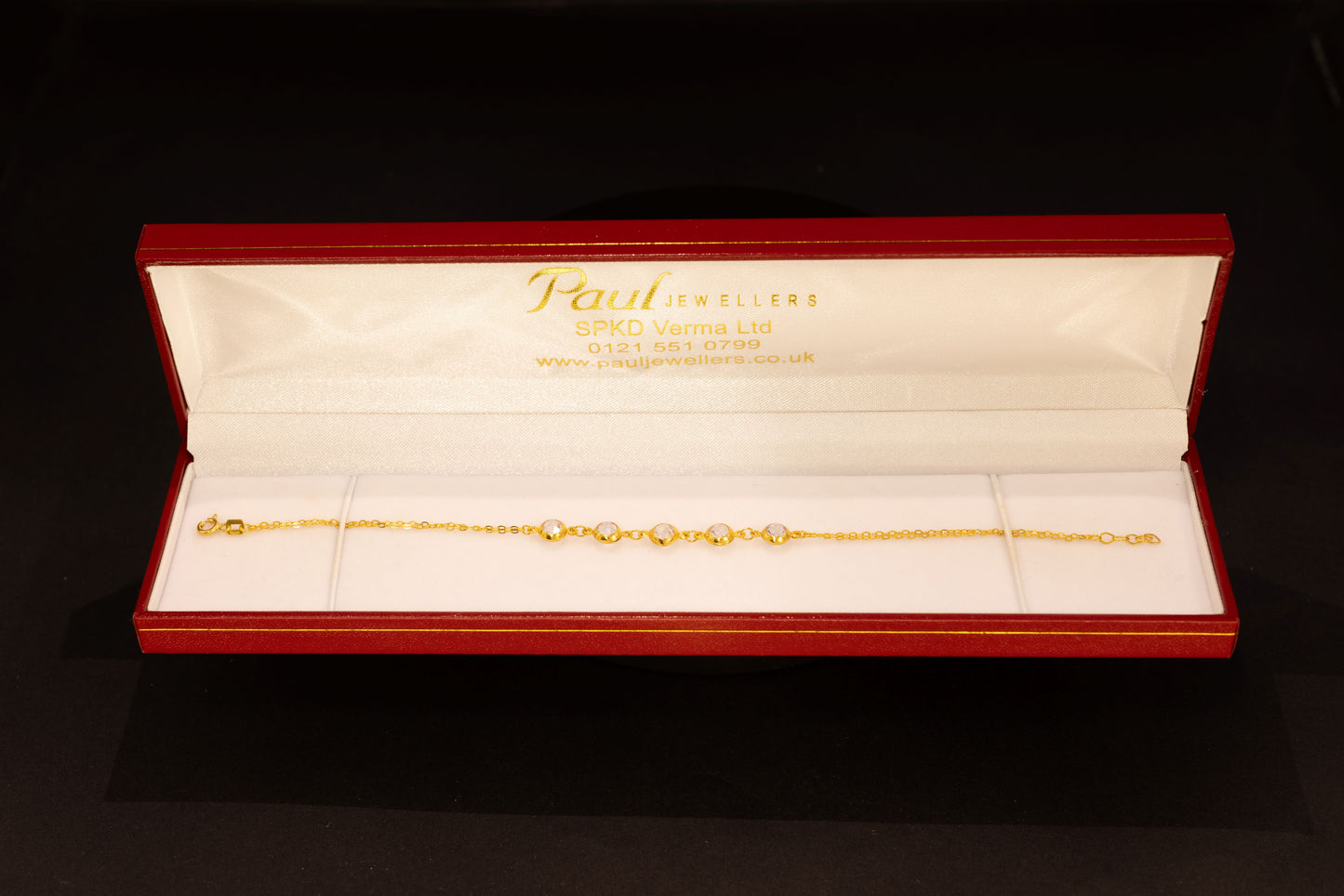 22ct Gold White CZ Stone Bracelet