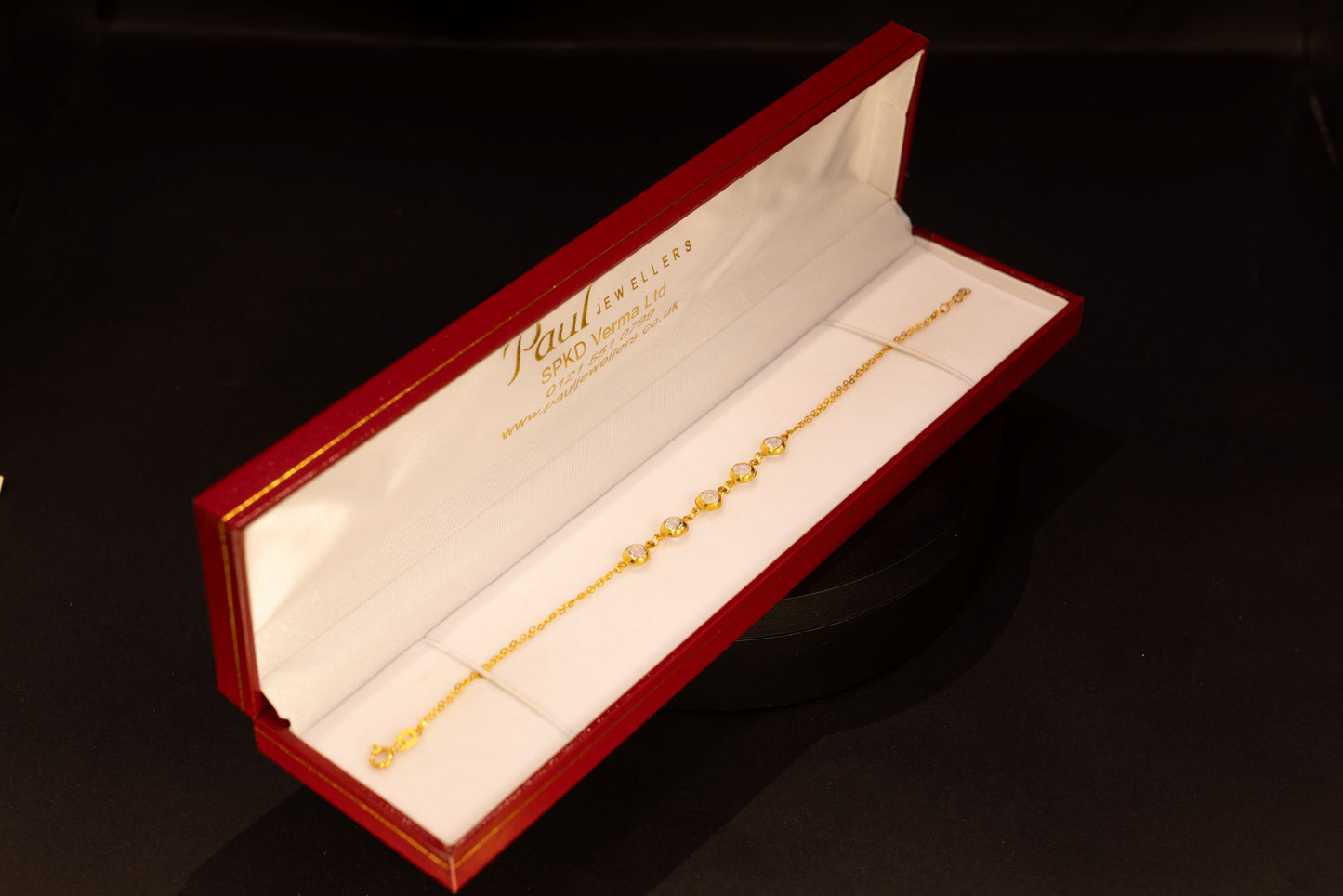 22ct Gold White CZ Stone Bracelet