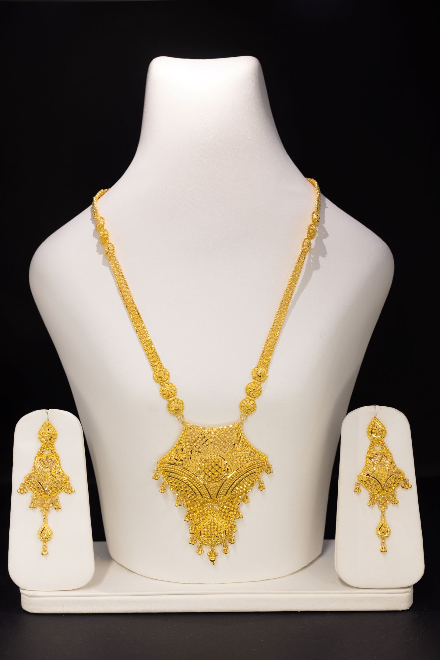 22ct Gold Heavy Bridal Rani Haar and Earring Set