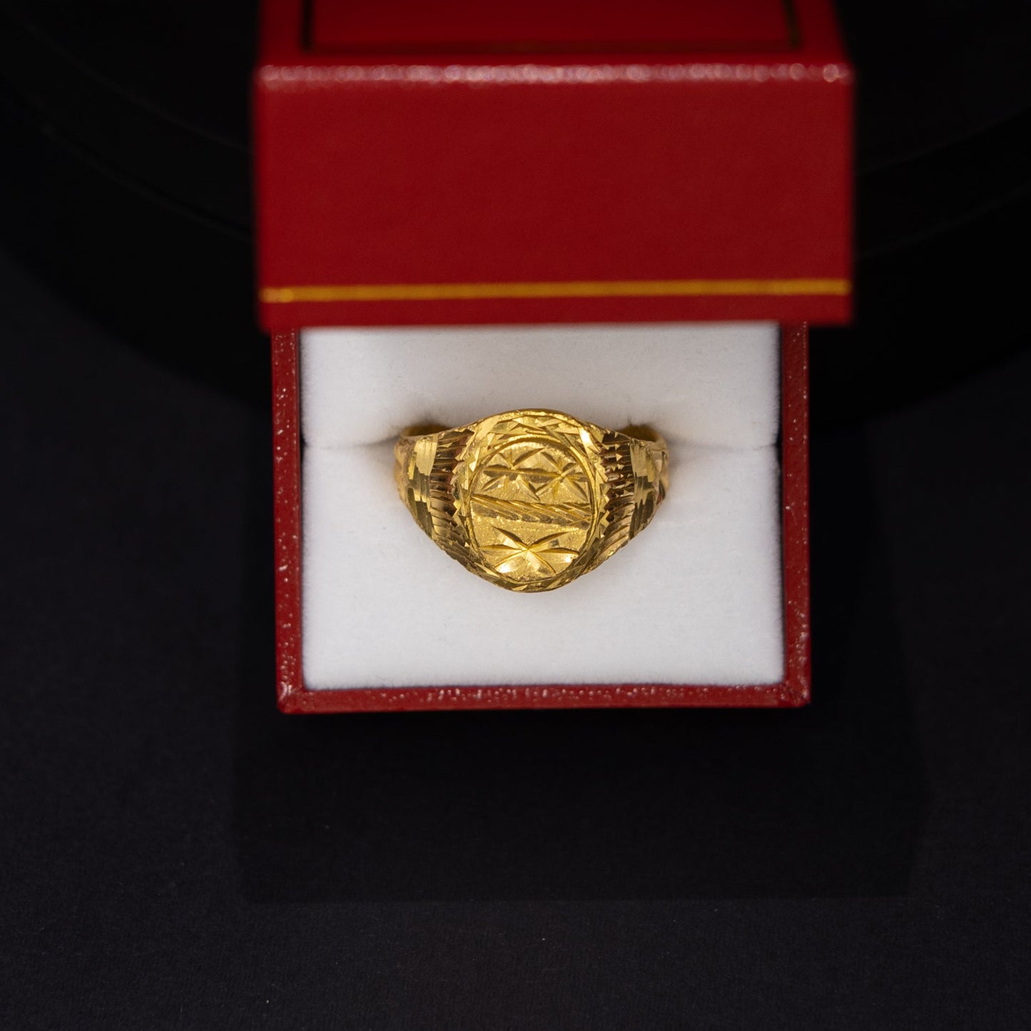 22ct Gold Men's Engraved Signet Ring